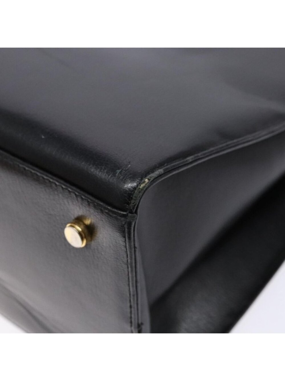 Authentic Salvatore Ferragamo Gancini Shoulder Bag Leather Black Gold - Picture 4 of 16